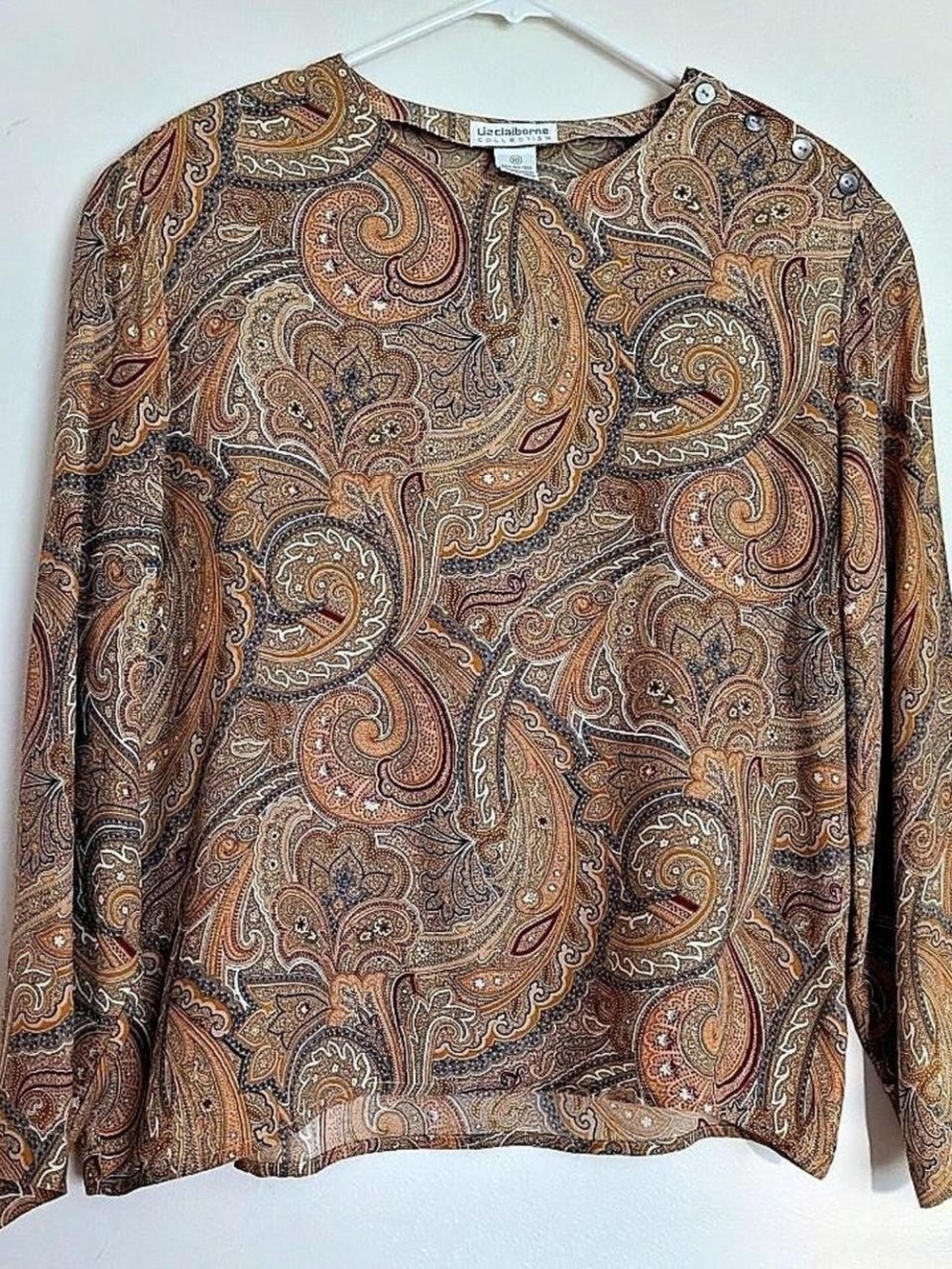 Liz Claiborne Brown Paisley Crewneck Top With Matching Pants